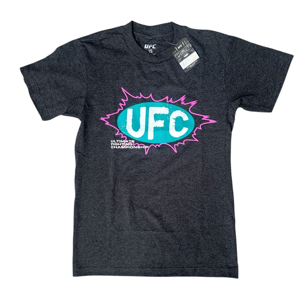 UFC Action Bubble Tee Graphic T-Shirt Charcoal Grey Size Small Unisex Women Men